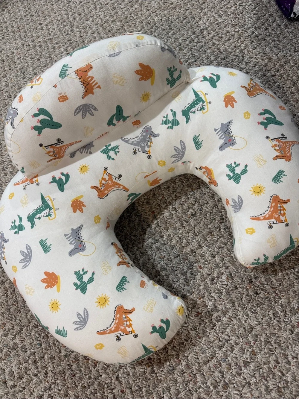 Cream Dino Print Nursing / Support Pillow